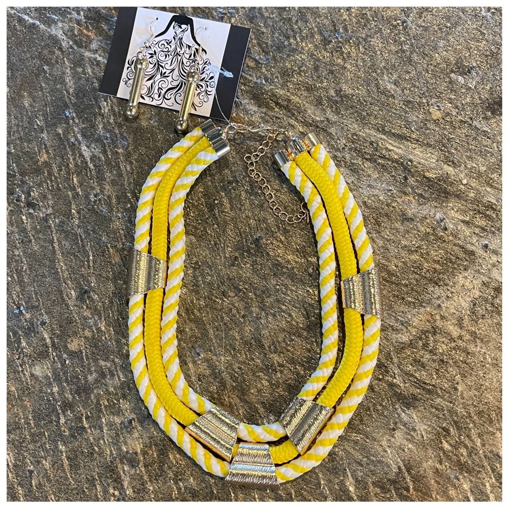 Yellow Nautical Rope Necklace - Picture 5 of 8